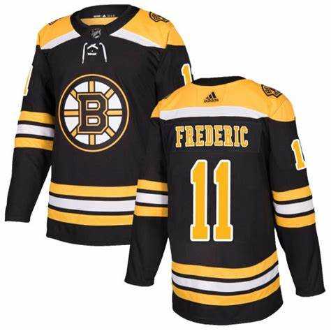 Mens Boston Bruins #11 Trent Frederic Black Stitched Jersey Dzhi